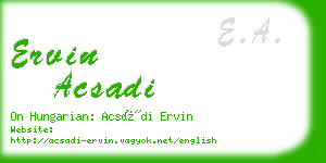 ervin acsadi business card